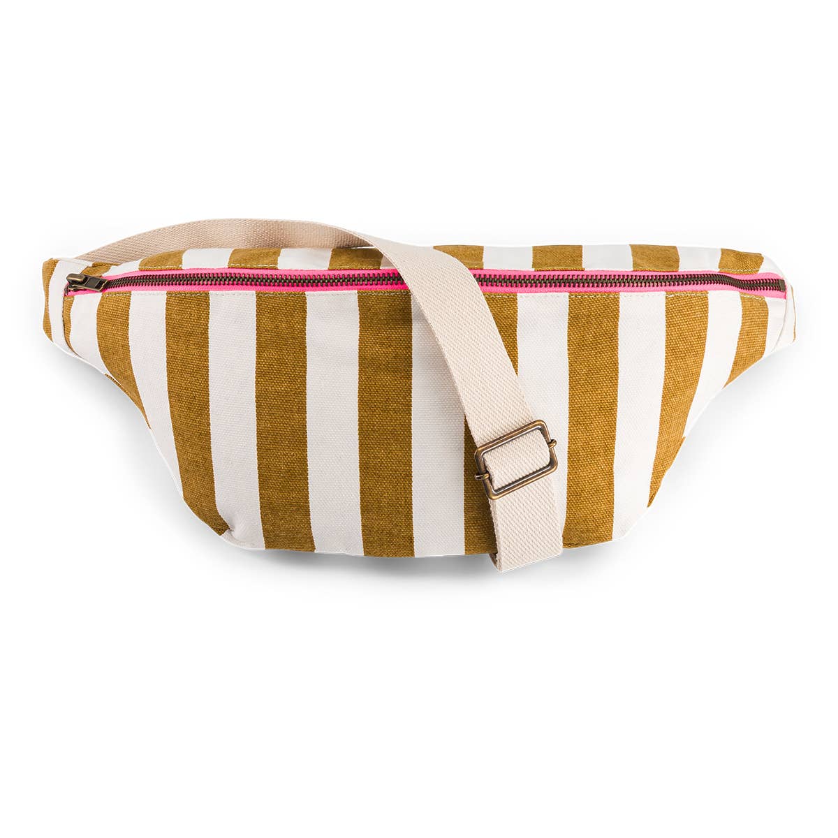 WOMEN BUM BAG STRIPES CARAMEL