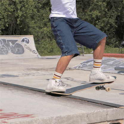 SOCCO Naturals | Cardinal Red & Brass Striped Crew