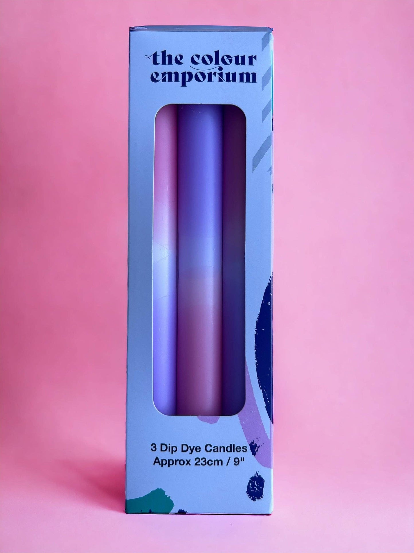 PINK PETALS Dip Dye Dinner Candles Trio