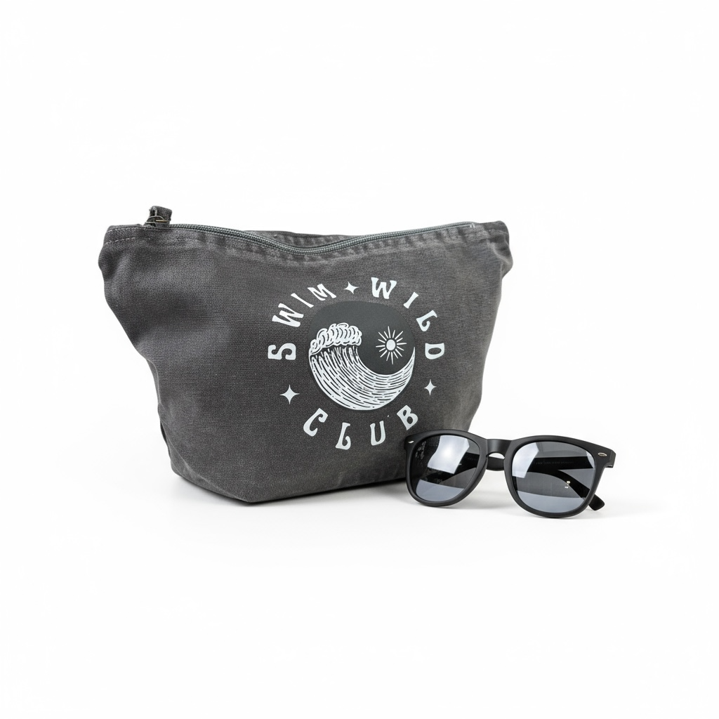 Swim wild Club zip bag  Stonewash Black