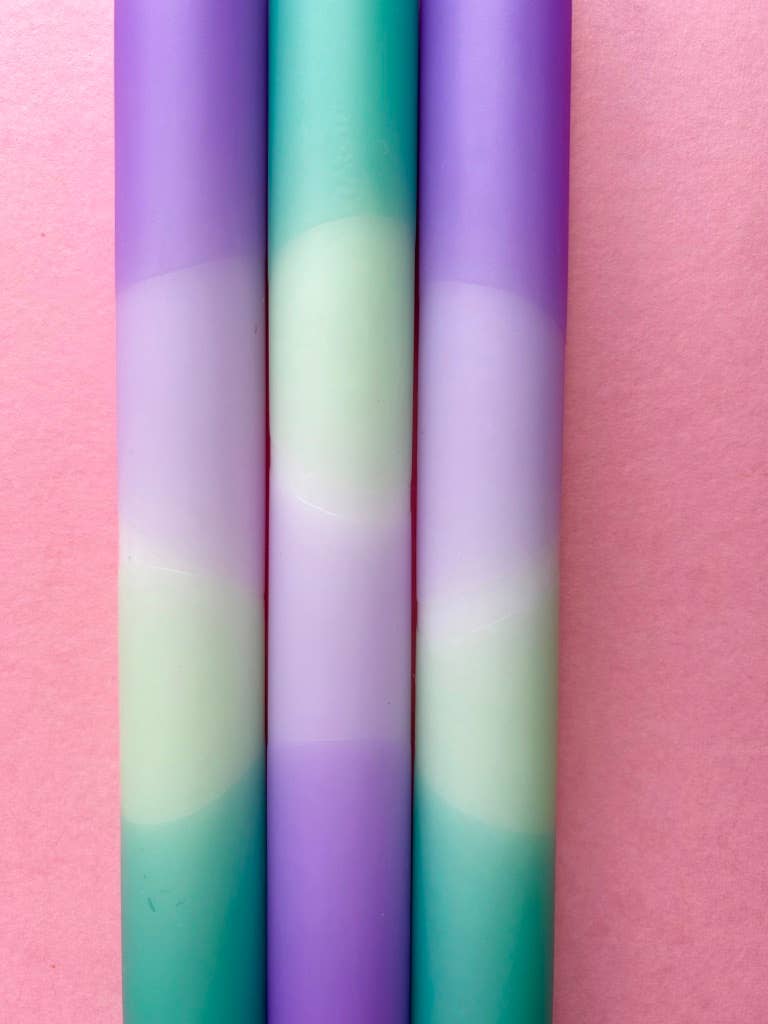 LAVENDER FIELDS Dip Dye Dinner Candle Trio