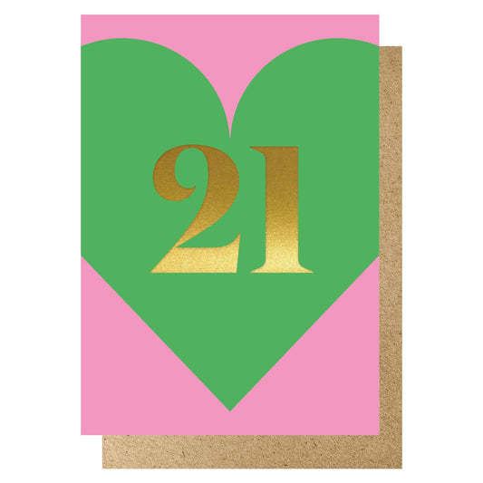 Heart age 21 card
