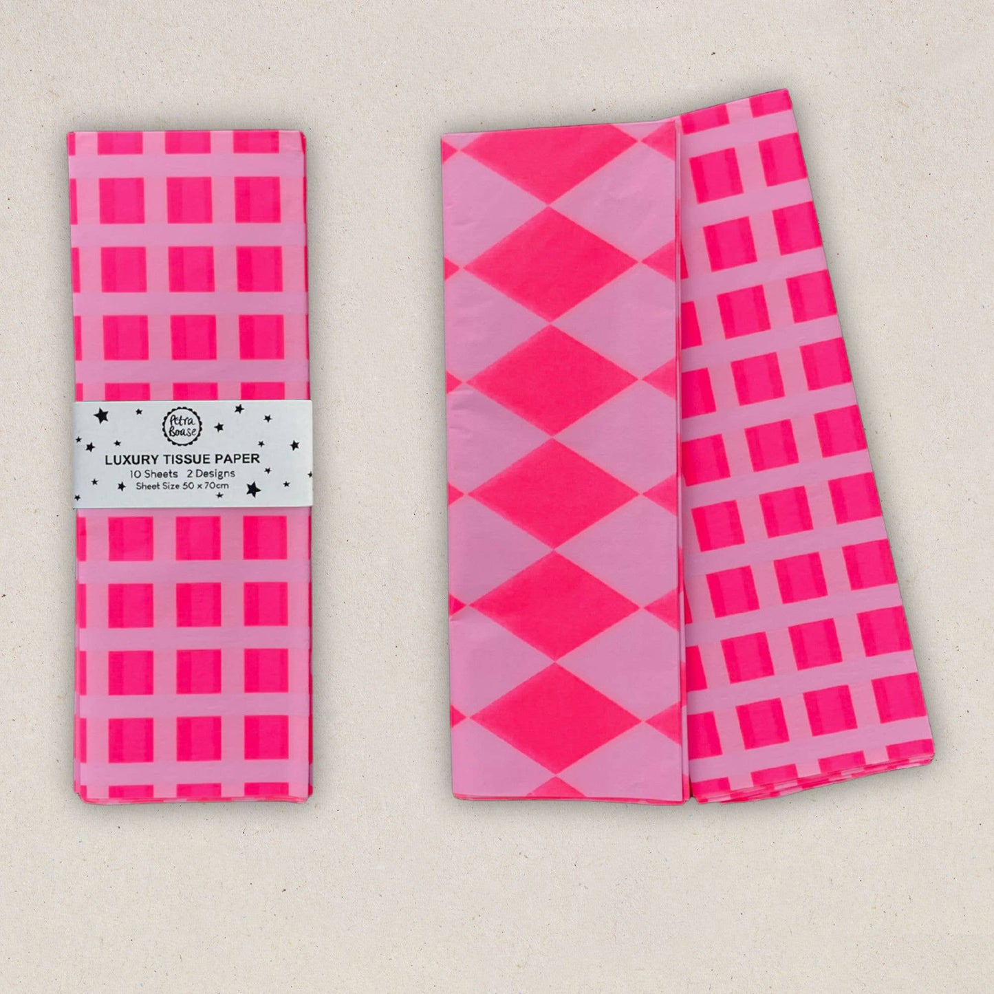 Luxury Patterned Tissue Paper Gift Wrap | Flouro Pink/Lilac