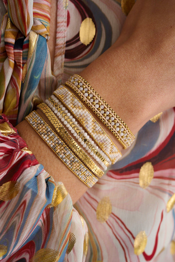 Saskia Taupe & Gold Friendship Bracelet