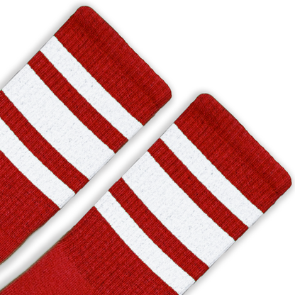 SOCCO White Striped Crew | Red