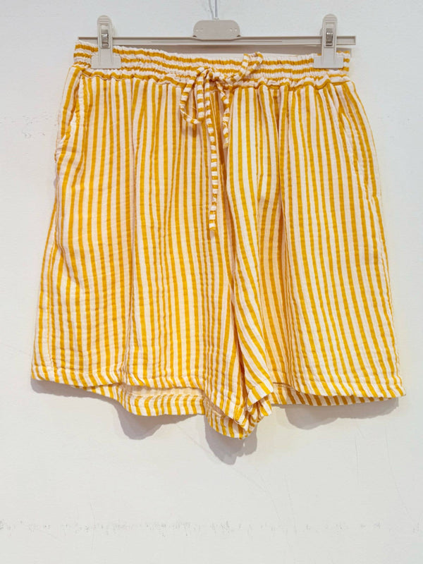 Printed shorts in cotton gauze 2538-STRIPE