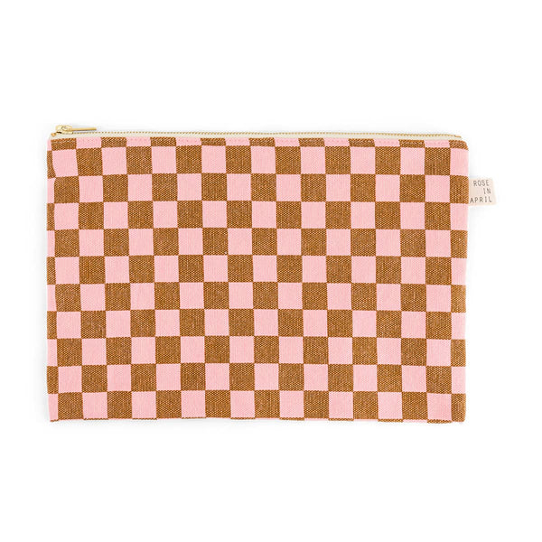 LILI FLAT POUCH CHECKERBOARD STRAWBERRY