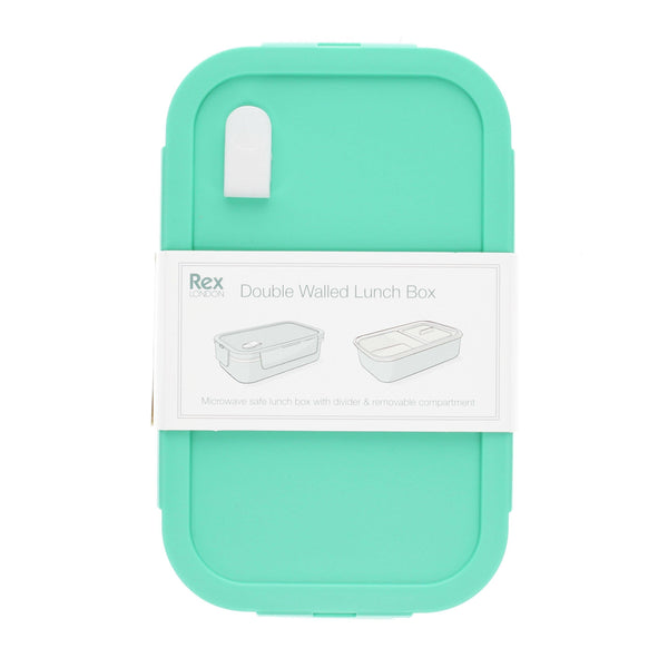 Double Wall Lunch Box With Divider - Aqua