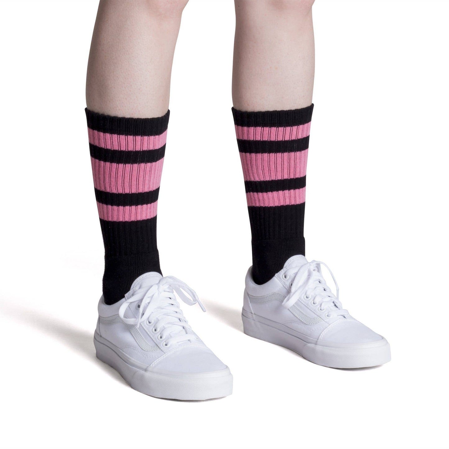 SOCCO Crew | Black with Pink Stripes