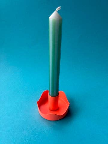 Orange Colour Pop Wavy Candle Holder
