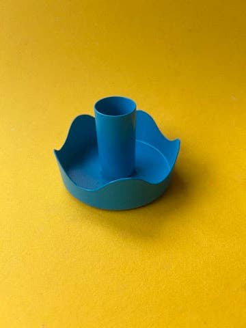 Blue Colour Pop Wavy Candle Holder