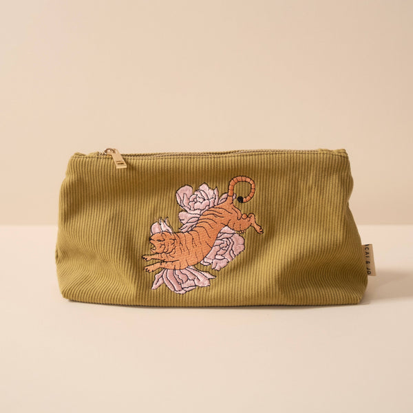 Medium Corduroy Pouch in Olive