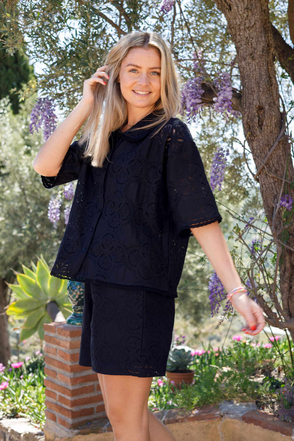 Milos Lace Blouse Black