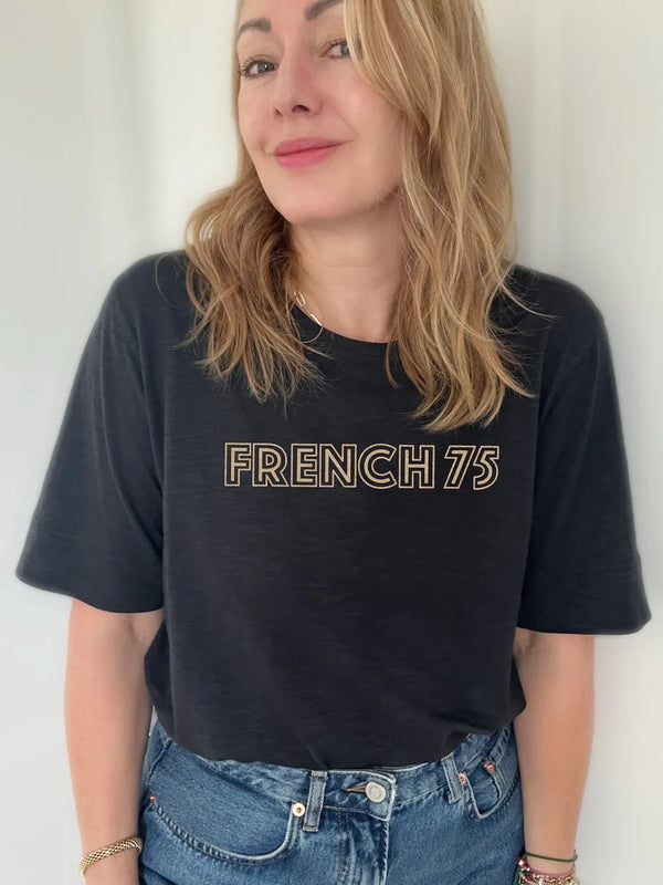 FWP by Rae French 75 original print T-Shirt Graphite Navy