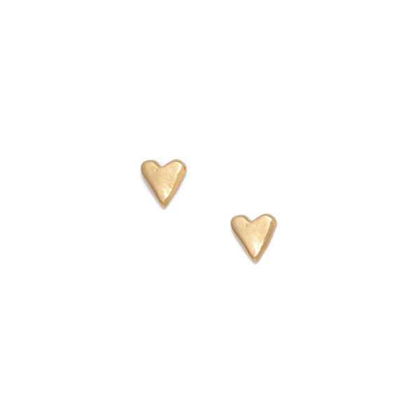 Heart Stud earrings -8ct Gold Vermeil