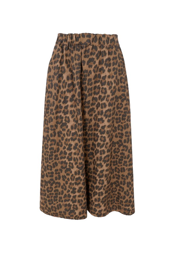 Black Colour Abbie Leo Skirt - Tan Leopard