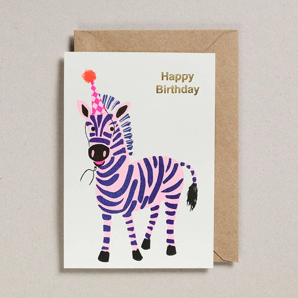 Confetti Pets Cards - Happy Birthday Zebra