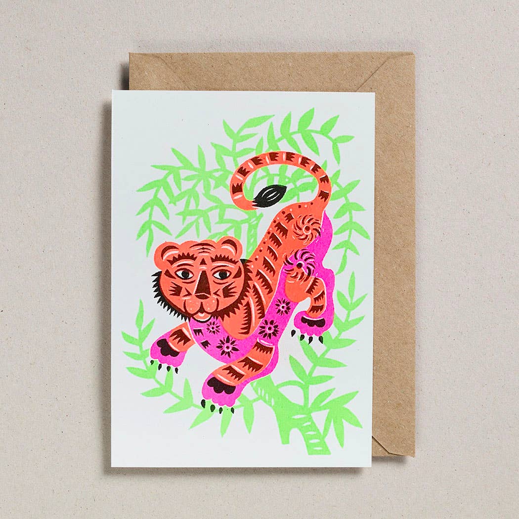 Riso Papercut Cards - Tiger