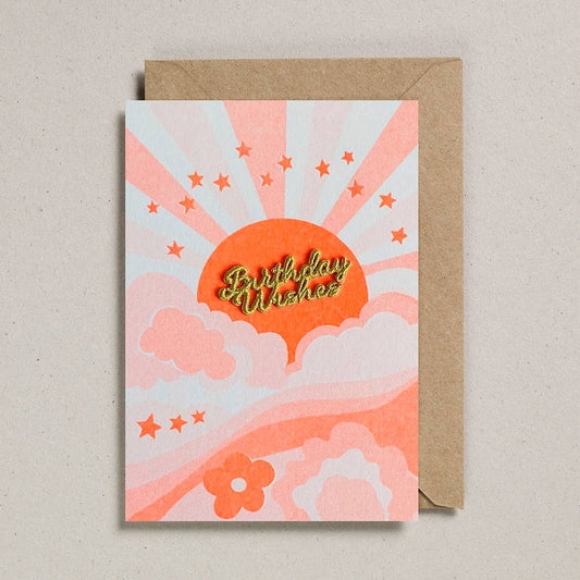 Word Card Orange Sunshine Birthday Wishes